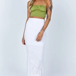 Princess Polly White Maxi Skirt